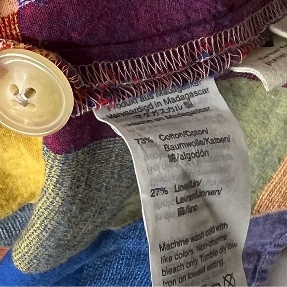 Madewell Boxy Gingham Button-Back Top XXS - Picture 6 of 6